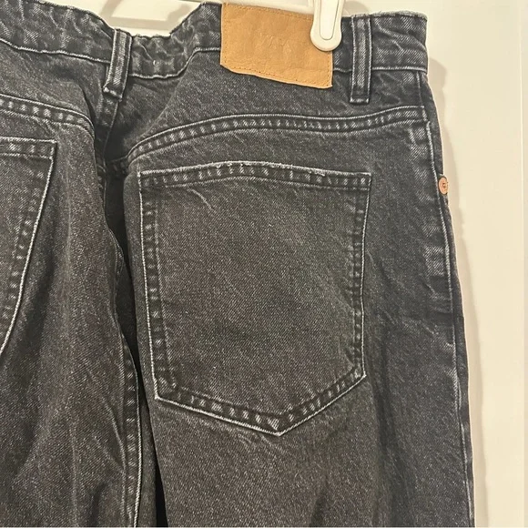 Zara Black Distressed Straight Leg Jeans Size 12 Women’s - Picture 8 of 9